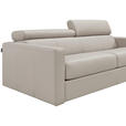 SCHLAFSOFA  in Echtleder Creme  - Creme/Schwarz, Design, Leder/Kunststoff (185/93/98cm) - Novel