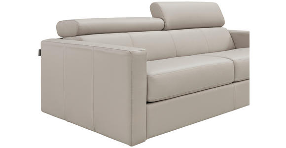 SCHLAFSOFA  in Echtleder Creme  - Creme/Schwarz, Design, Leder/Kunststoff (185/93/98cm) - Novel