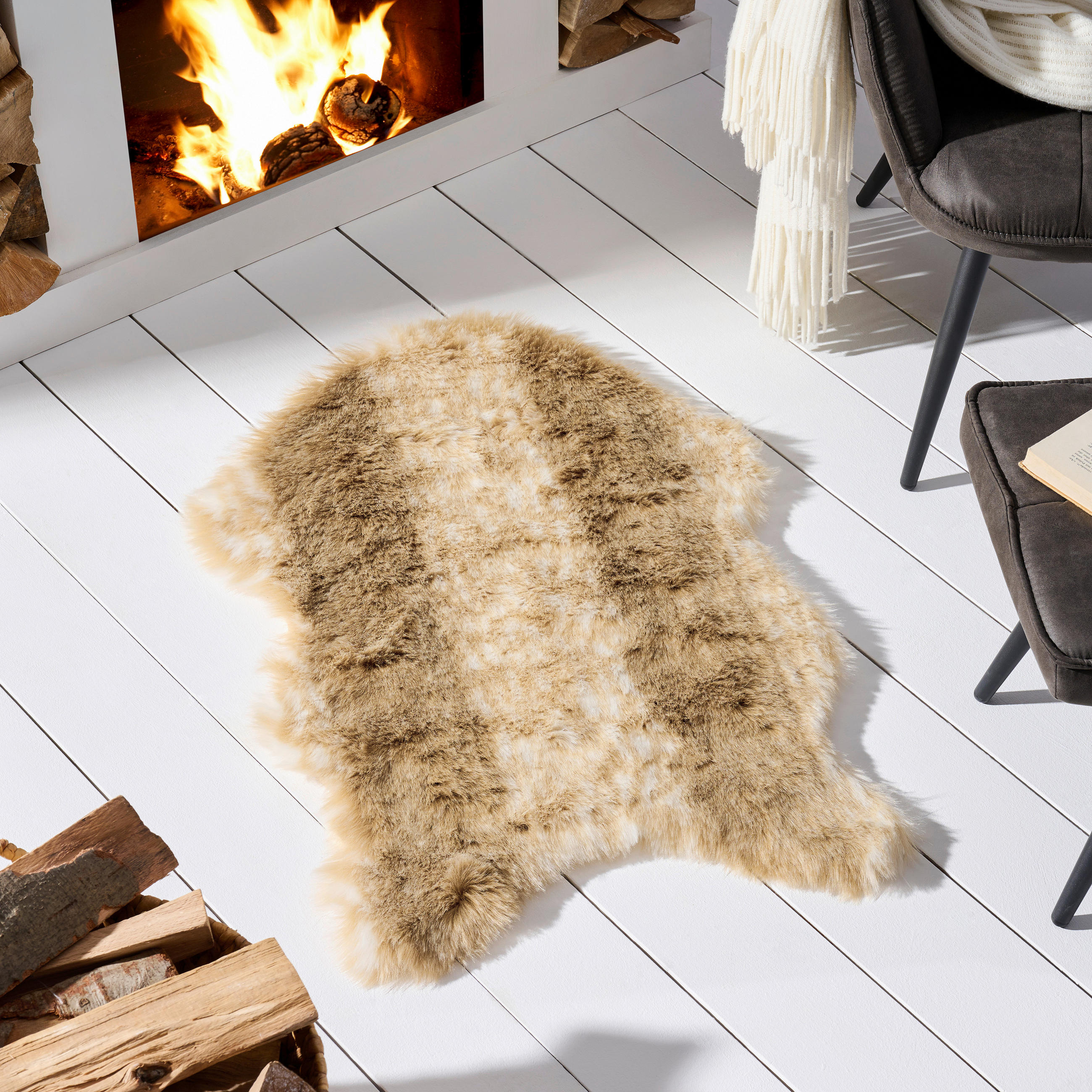 KUNSTFELL 60/90 cm Beige  - Beige, Basics, Textil (60/90cm) - Novel