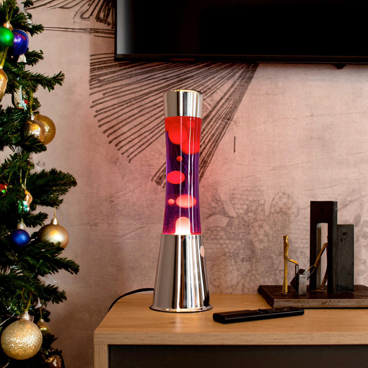 LAVALEUCHTE - Hellrot/Violett, Basics, Glas/Metall (11.2/11.2/40cm)