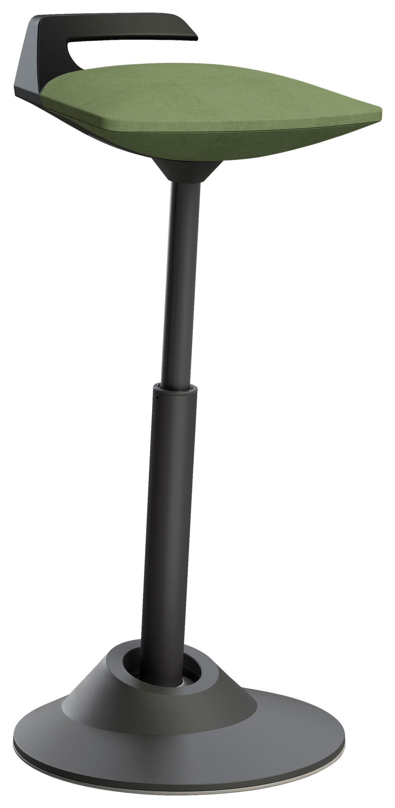 Bürohocker Mikrofaser Grün, Schwarz  - Schwarz/Grün, Basics, Textil/Metall (38/51-84/38cm) - Aeris