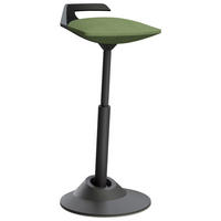 Bürohocker Mikrofaser Grün, Schwarz  - Schwarz/Grün, Basics, Textil/Metall (38/51-84/38cm) - Aeris