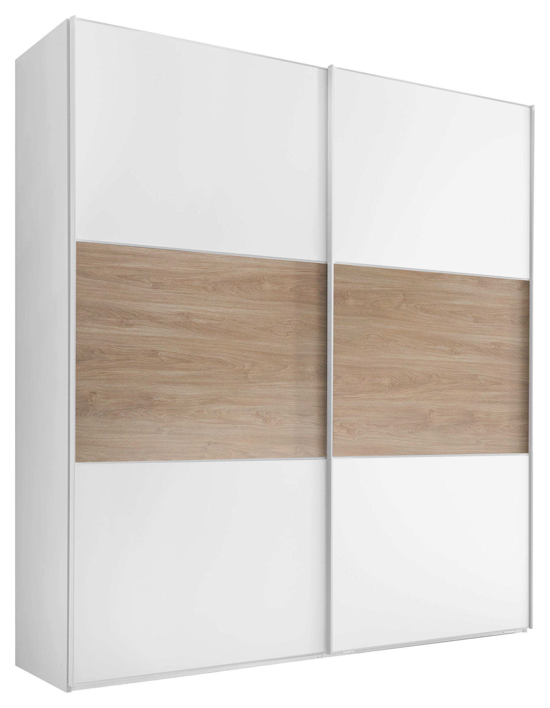 SCHWEBETÜRENSCHRANK in Weiss, Eichefarben  - Weiss/Eichefarben, Modern (200/222/68cm) - MID.YOU