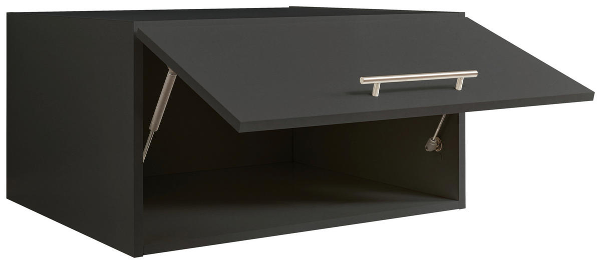 AUFSATZSCHRANK 67,5/38/67,5 cm   - Anthrazit/Silberfarben, Design, Holzwerkstoff/Metall (67,5/38/67,5cm)