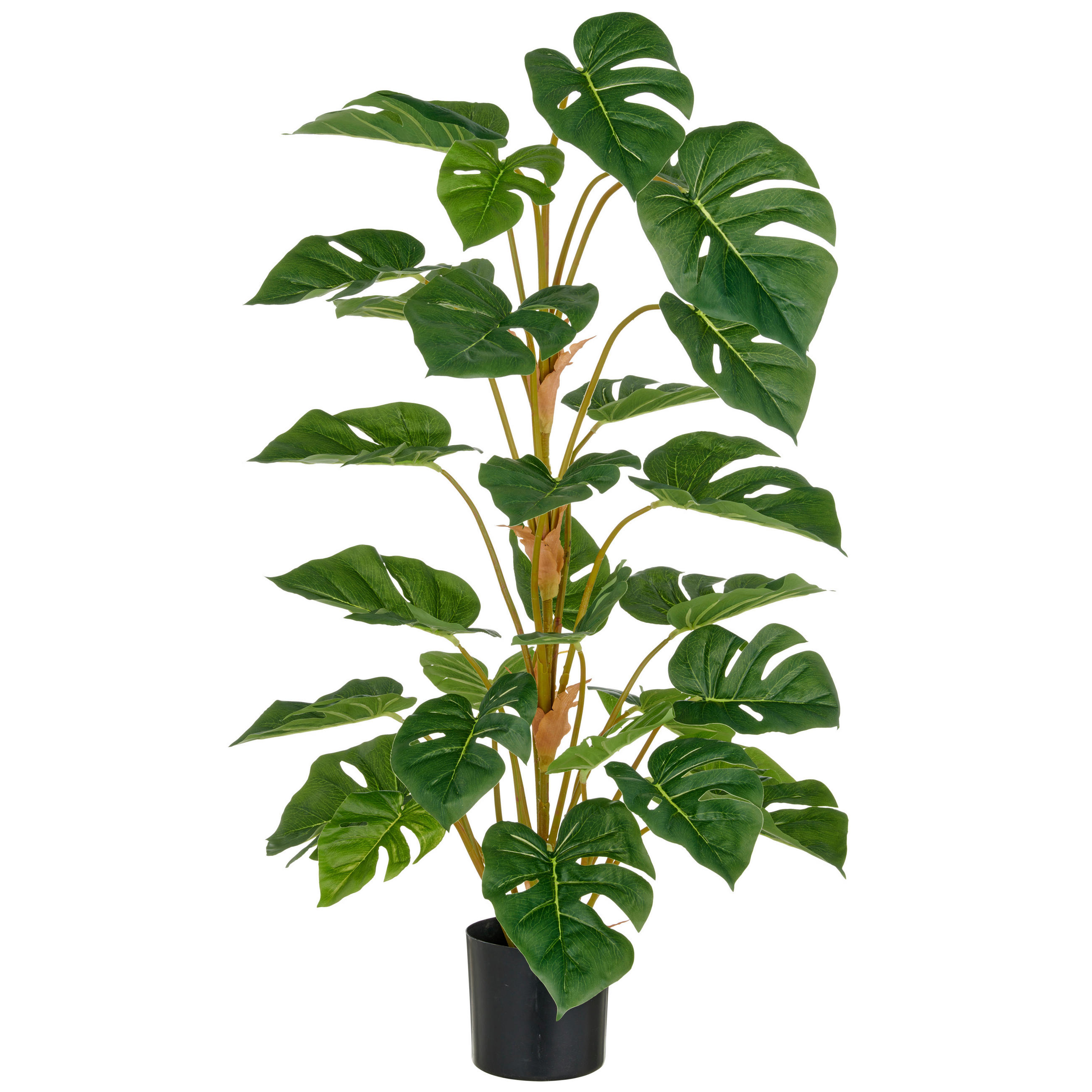 KUNSTPFLANZE Split Philodendron 90 cm  - Schwarz/Braun, Basics, Kunststoff (90cm) - P & B