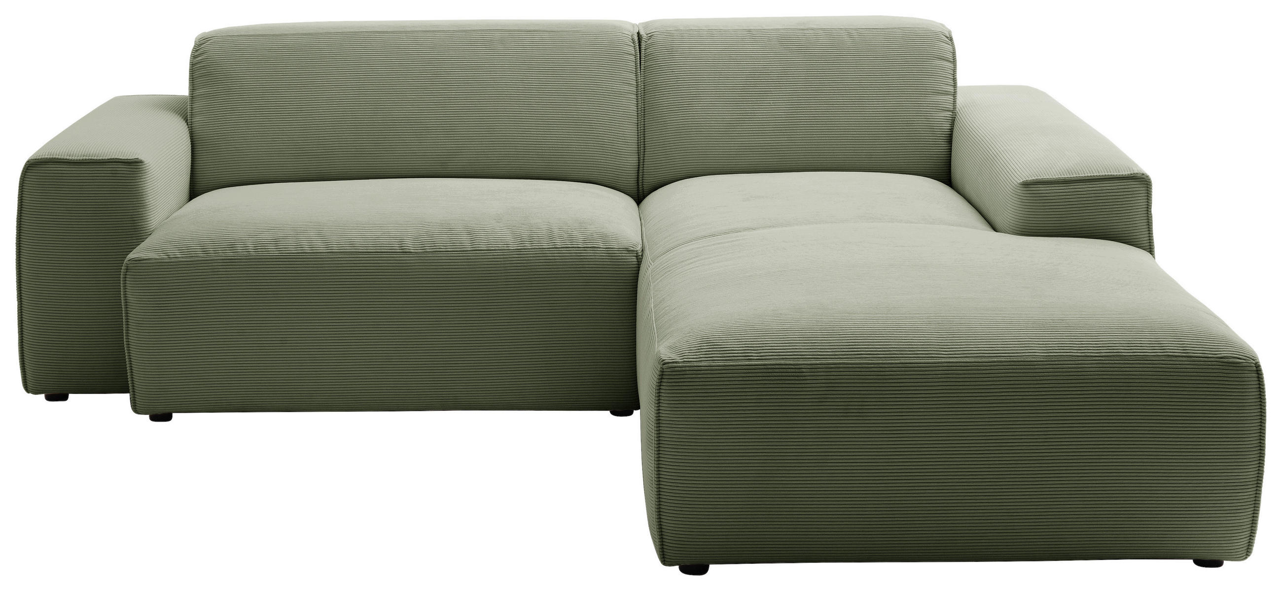 ECKSOFA Olivgrün Cord  - Schwarz/Olivgrün, Design, Kunststoff/Textil (230/189cm) - Pure Home Lifestyle