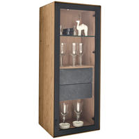 HÄNGEVITRINE Anthrazit, Schieferfarben, Kastanienfarben  47/117,2/39,5 cm  - Kastanienfarben/Schieferfarben, Natur, Glas/Holz (47/117,2/39,5cm) - Valnatura