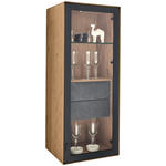 HÄNGEVITRINE Anthrazit, Schieferfarben, Kastanienfarben  47/117,2/39,5 cm  - Kastanienfarben/Schieferfarben, Natur, Glas/Holz (47/117,2/39,5cm) - Valnatura