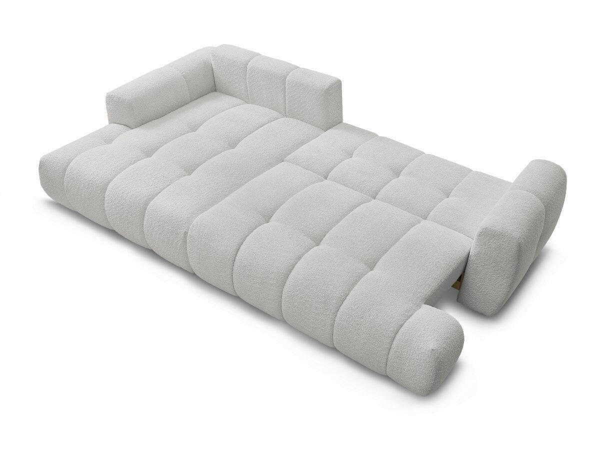 ECKSCHLAFSOFA FUJI Bouclé Hellgrau  inkl.  - Hellgrau/Schwarz, MODERN, Kunststoff/Textil (160/292cm)