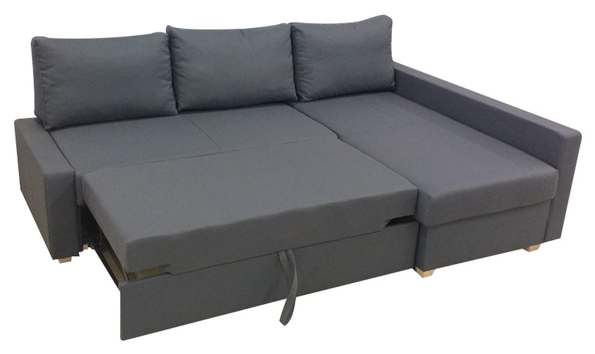 SJEDEĆA GARNITURA tekstil  siva   - siva/boje hrasta, Moderno, tekstil/drvo (230/155cm) - Ti'me