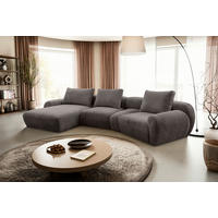 ECKSOFA Dunkelgrau Chenille  - Dunkelgrau/Schwarz, KONVENTIONELL, Kunststoff/Textil (176/362cm) - Carryhome