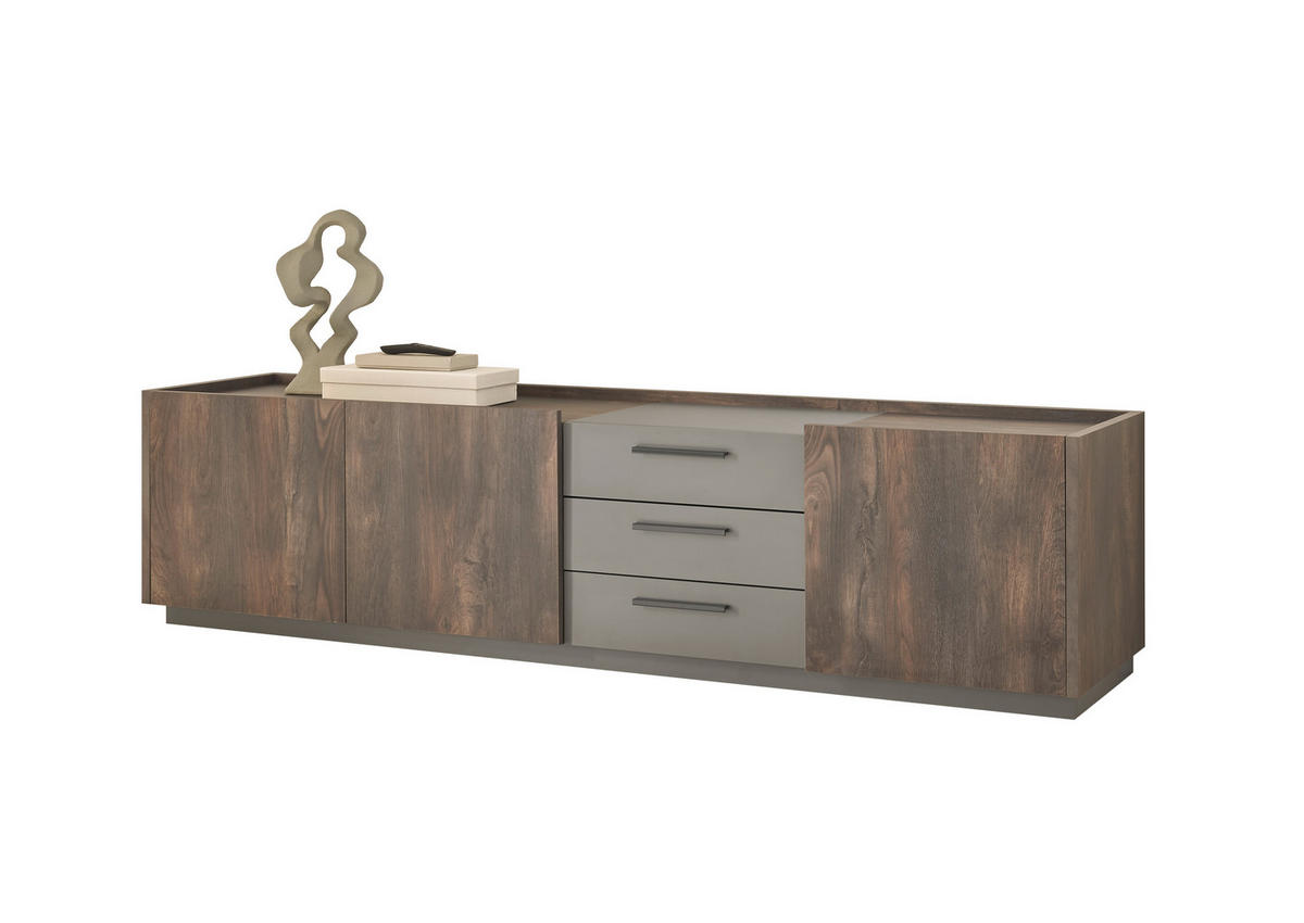 LOWBOARD  in 200/50/45 cm  - Eichefarben/Anthrazit, Design, Holzwerkstoff/Metall (200/50/45cm) - MID.YOU