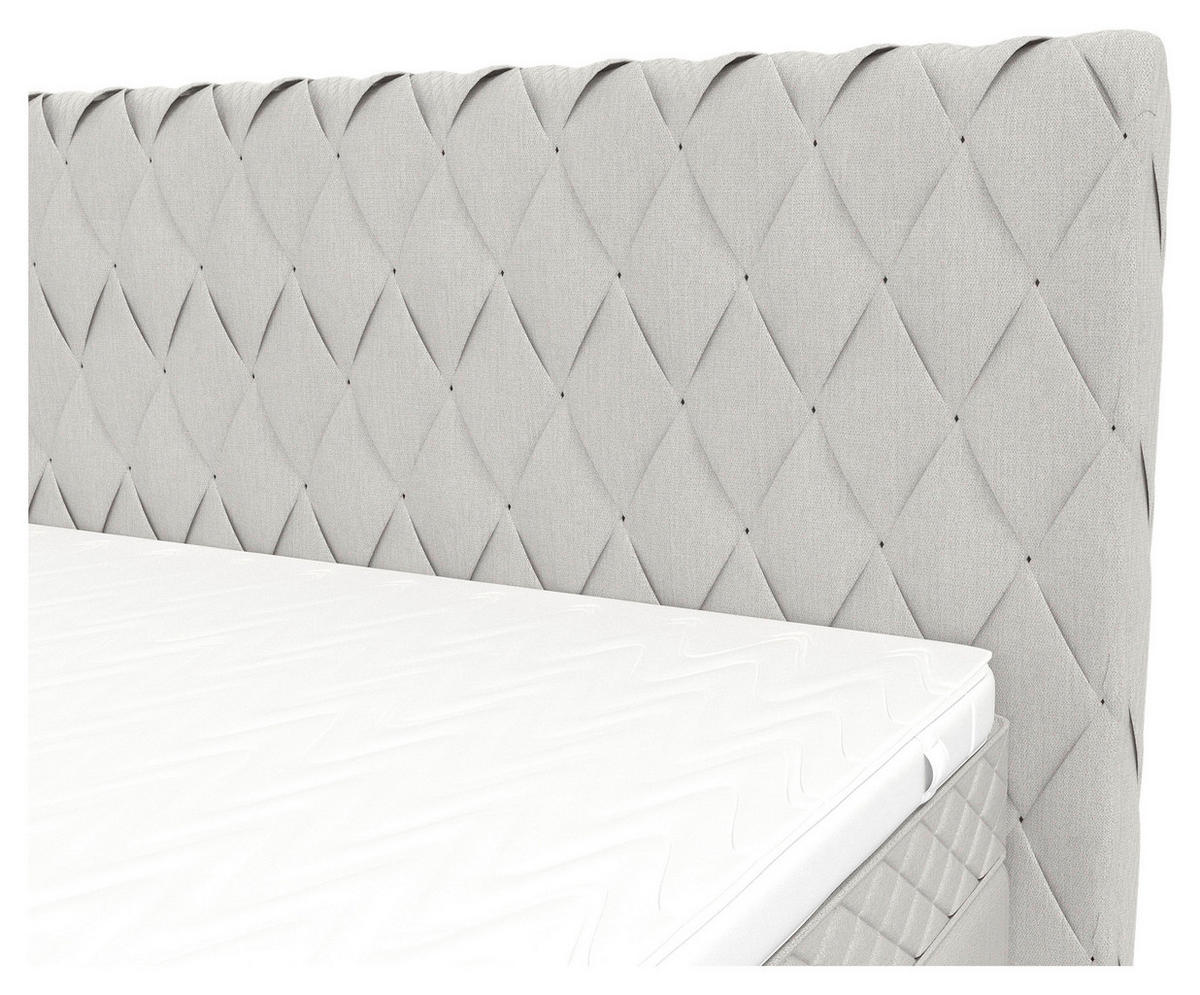 BOXSPRINGBETT 180/200 cm  in Hellgrau  - Hellgrau/Schwarz, Design, Textil/Metall (180/200cm) - Boxxx