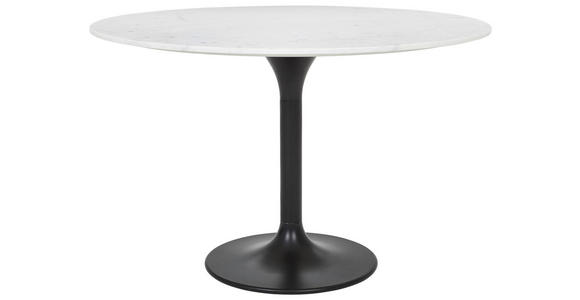 ESSTISCH in Metall, Stein 120/120/76 cm  - Schwarz/Weiß, Design, Stein/Metall (120/120/76cm) - Ambia Home