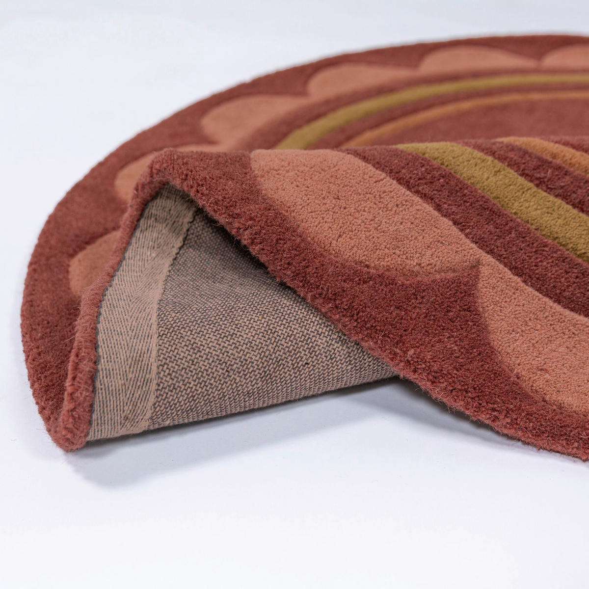 WOLLTEPPICH 120/120 cm Lois Dunkelrot rund  - Dunkelrot, Basics, Textil (120/120cm) - Flair Rugs