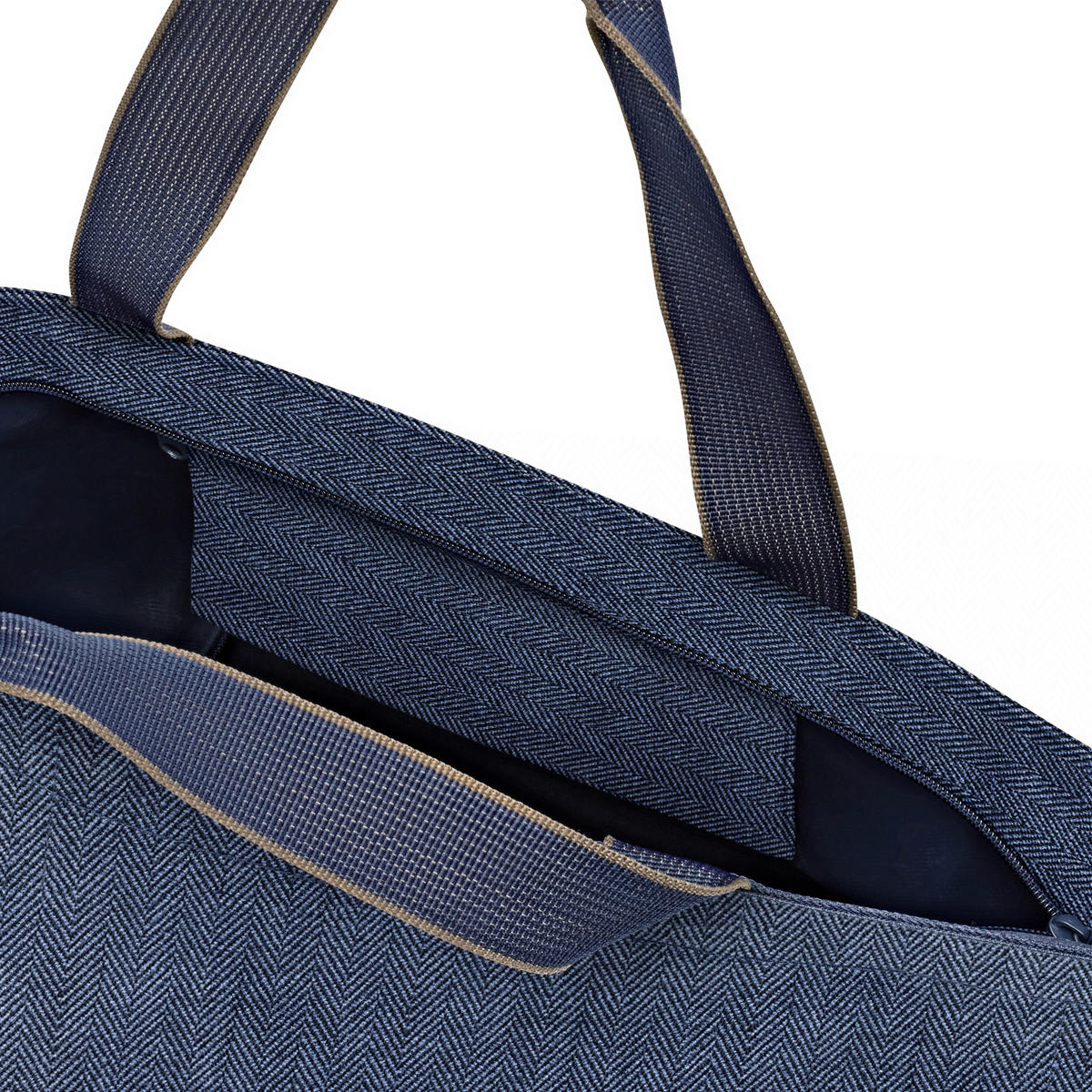 KABELKA SHOPPER tmavomodrá - čierna/biela, Basics, textil (51/30,5/26cm) - Reisenthel