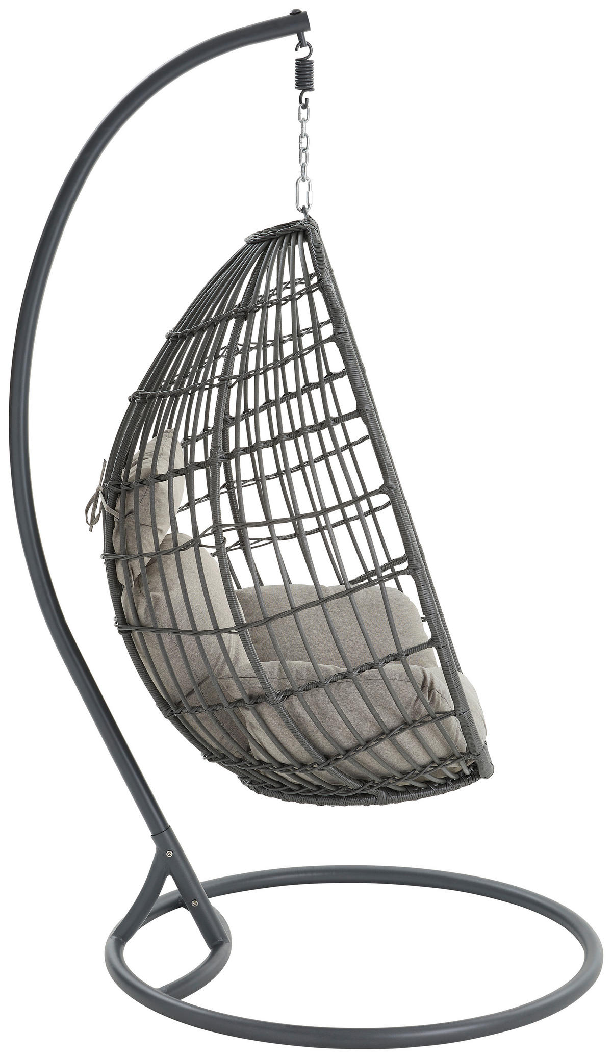 FOTELJA VISEĆA     siva  metal, plastika, tekstil  - siva, Moderno, metal/tekstil (105/124/198cm) - Ambia Garden