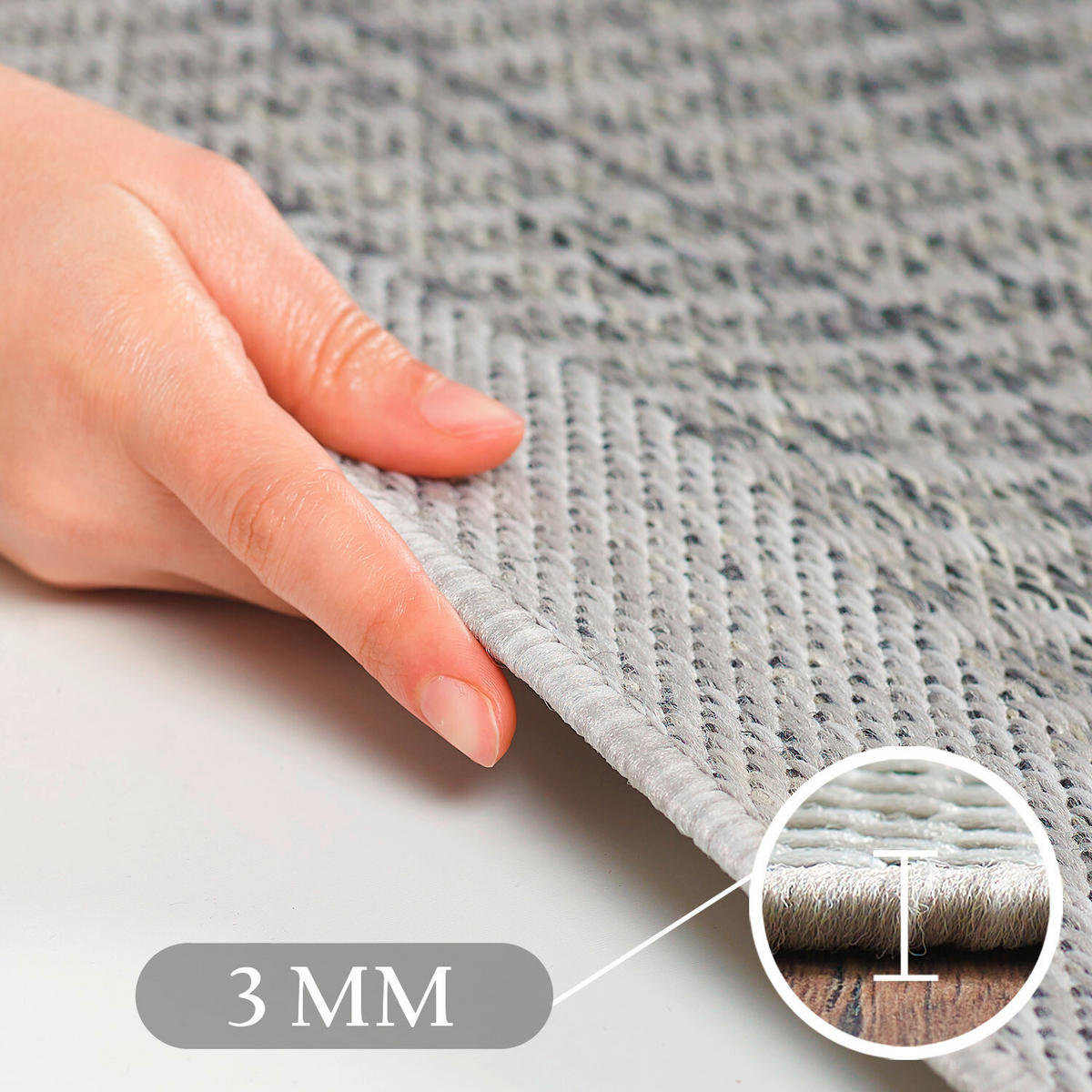 TEPIH ZA UNUTAR./VANJ. UPORAB  200 cm  siva  GIZA  - siva, Basics, tekstil (200cm) - Novel
