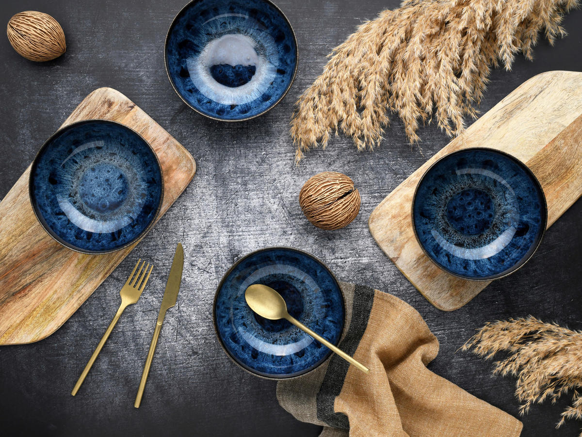 SCHÜSSELSET 4-teilig Allround Magic Blue   - Blau/Schwarz, Basics, Keramik (16/7,5cm) - Creatable