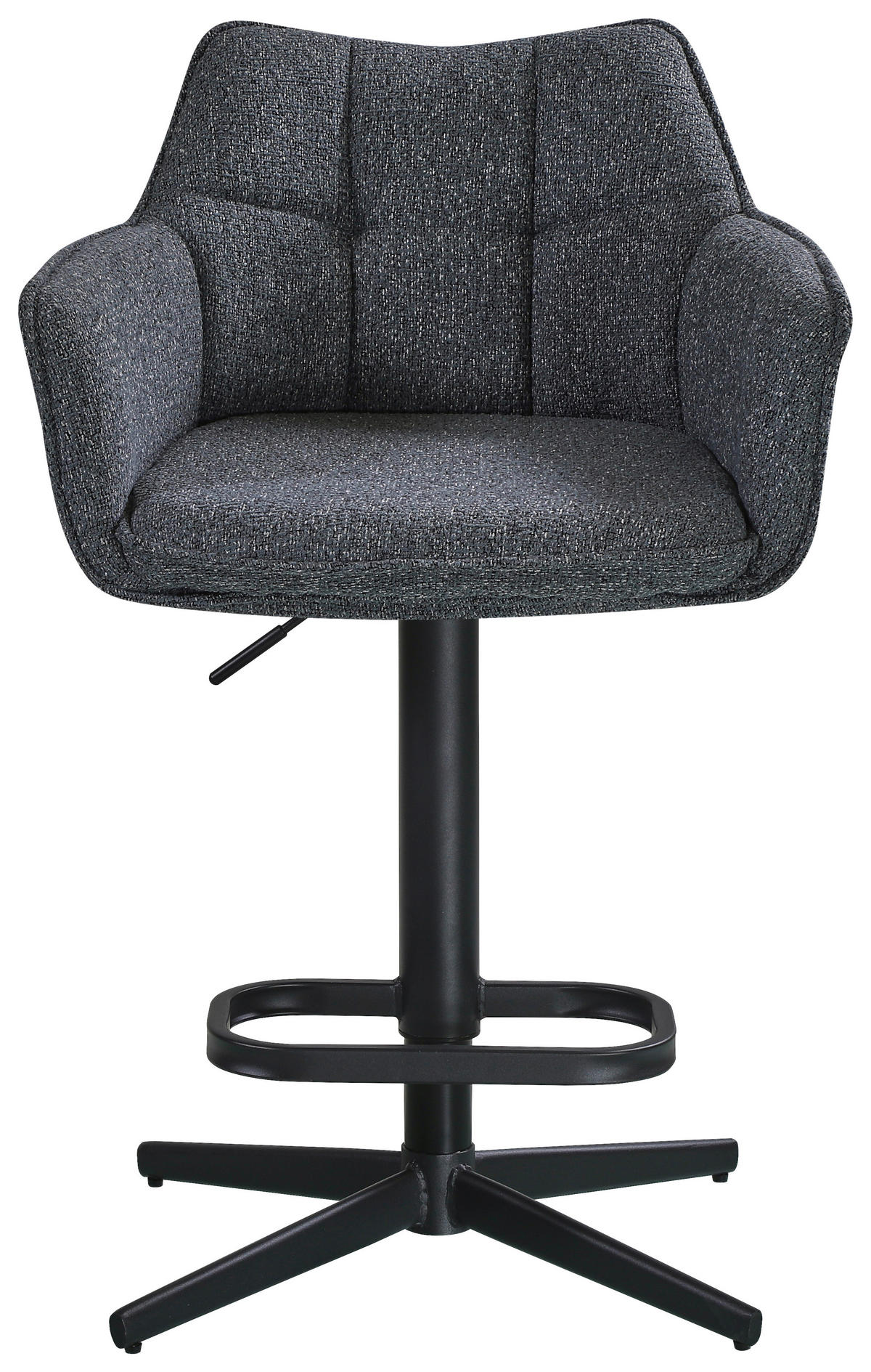 TRESENSESSEL Webstoff Grau, Schwarz Eisen Sitzfläche 360° drehbar, Stoffauswahl  - Schwarz/Grau, Design, Textil/Metall (56/88-108/53cm) - Hom`in
