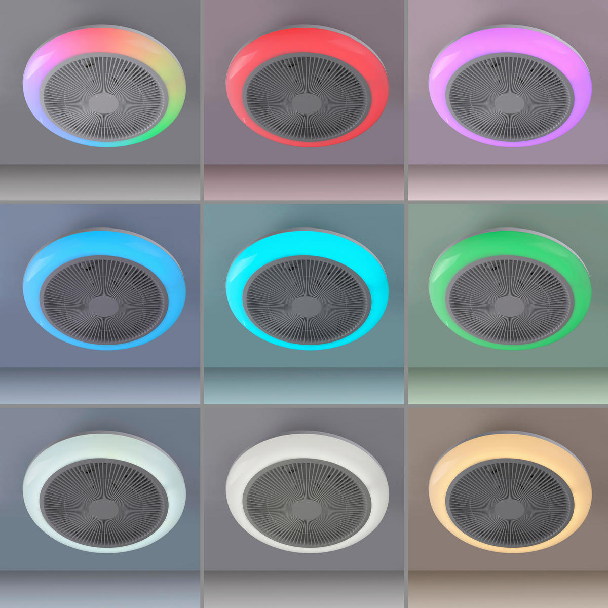 DECKENVENTILATOR - Weiß, Basics, Kunststoff (46/46/14cm)