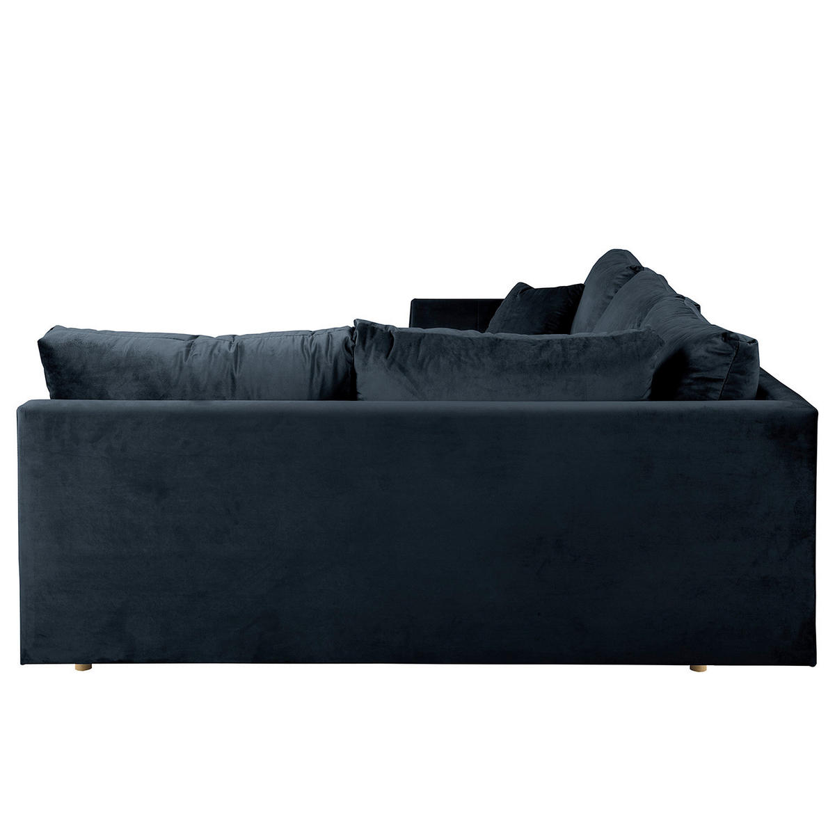 ECKSOFA Ariella in Samt Dunkelblau  231/161 cm  - Naturfarben/Dunkelblau, Design, Holz/Textil (231/161cm) - Livetastic