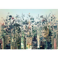 FOTOTAPET 368/254 cm  - blå/grå, Natur, papper (368/254cm) - Komar