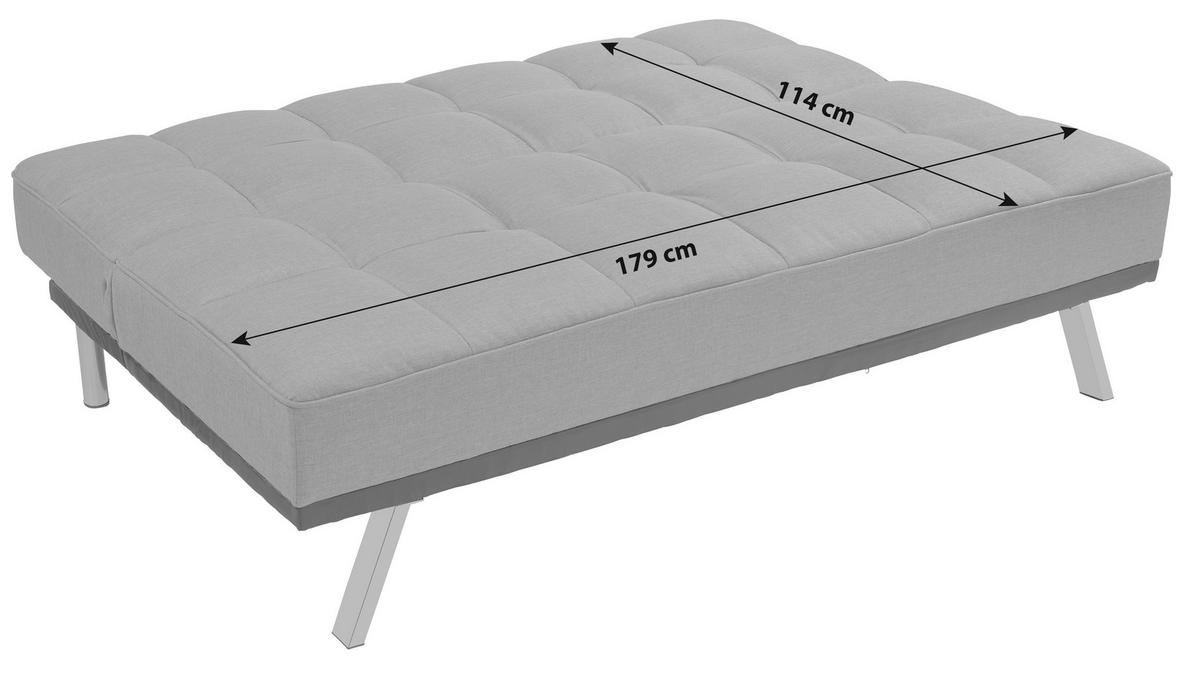 SCHLAFSOFA in Mikrofaser Anthrazit, Edelstahlfarben  - Edelstahlfarben/Anthrazit, Basics, Textil/Metall (179/84/96cm) - MID.YOU
