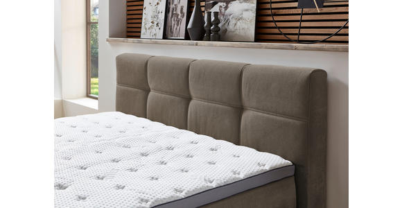 BOXSPRINGBETT 160/200 cm  in Taupe  - Taupe/Schwarz, KONVENTIONELL, Kunststoff/Textil (160/200cm) - Carryhome
