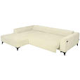 ECKSOFA  in Chenille Creme  222/279 cm  - Creme/Schwarz, KONVENTIONELL, Kunststoff/Textil (222/279cm) - Hom`in