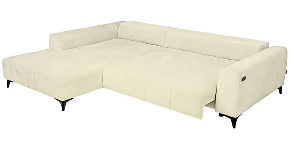 ECKSOFA  in Chenille Creme  222/279 cm  - Creme/Schwarz, KONVENTIONELL, Kunststoff/Textil (222/279cm) - Hom`in