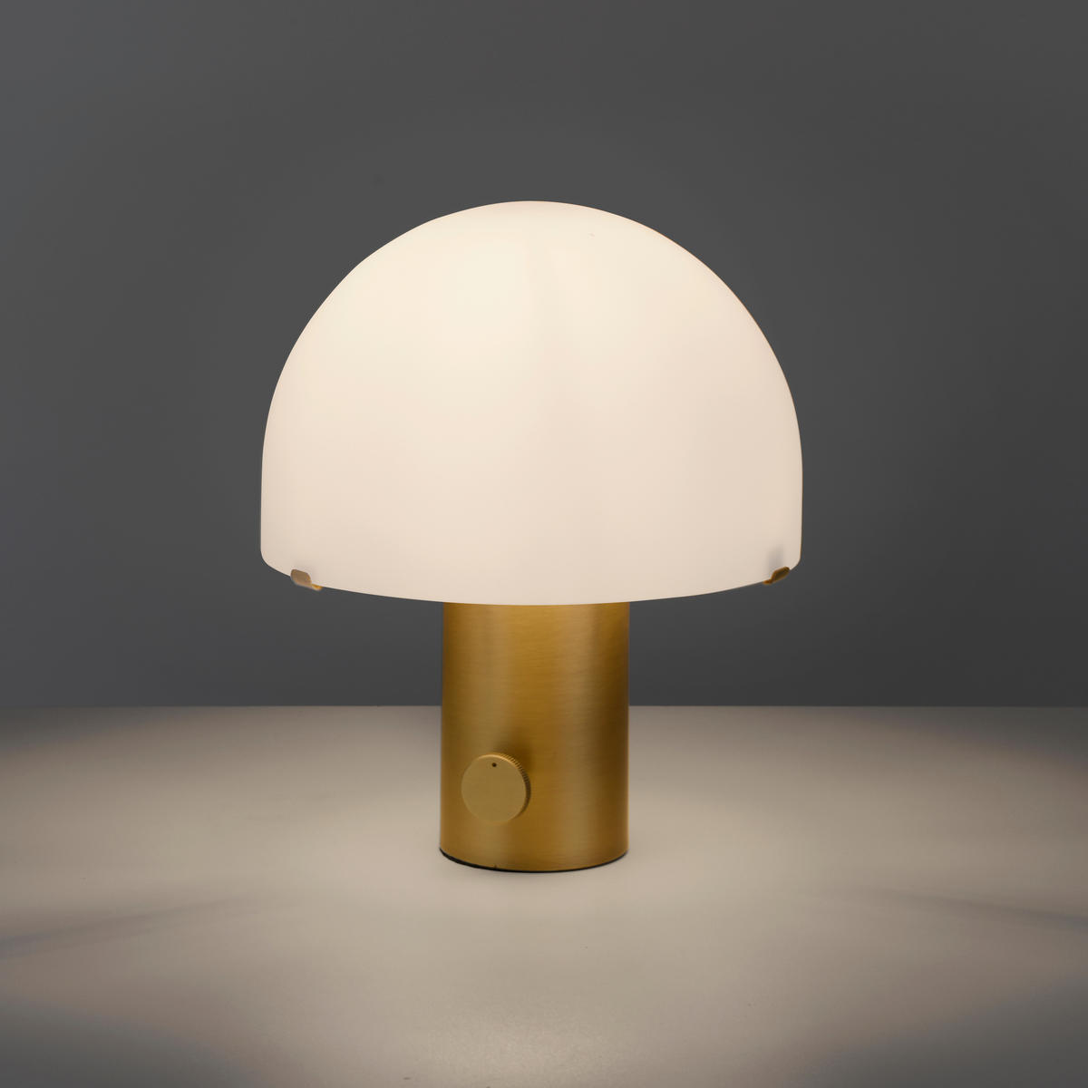 TISCHLEUCHTE - Messingfarben, Konventionell, Glas/Kunststoff (23/23/29cm)