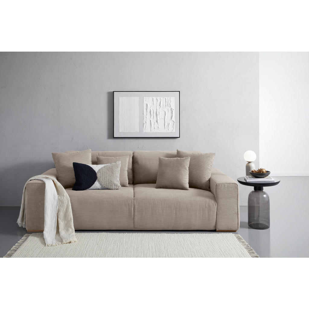 Thumbnail - Livetastic Schlafsofa, Taupe, Textil, Buche, Hartholz, 3-Sitzer, Füllung: Silikon, Schaumstoffflocken, 255x86x123 cm, Ma...