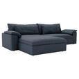 ECKSOFA  in Webstoff Blau  198/306 cm  - Blau/Schwarz, MODERN, Kunststoff/Textil (198/306cm) - Carryhome