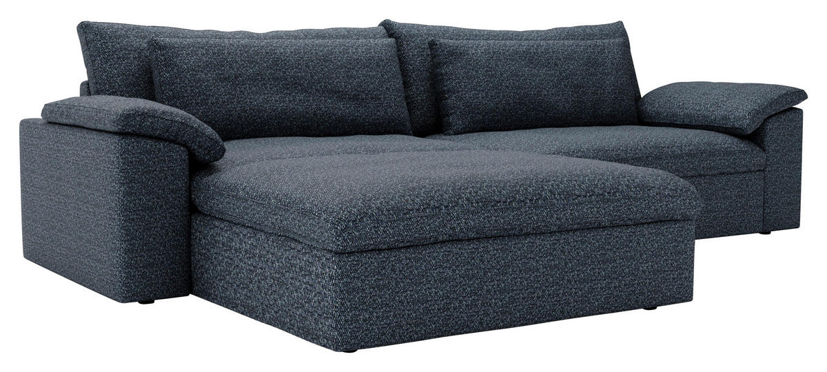 ECKSOFA  in Webstoff Blau  198/306 cm  - Blau/Schwarz, MODERN, Kunststoff/Textil (198/306cm) - Carryhome