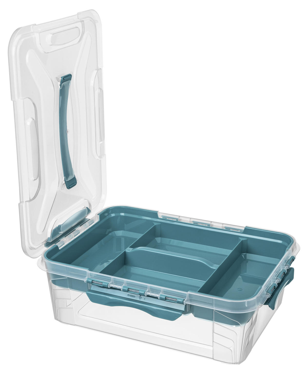 BOX S VEKOM 10 l - priehľadné/svetlomodrá, Basics, plast (39/29/12,4cm)