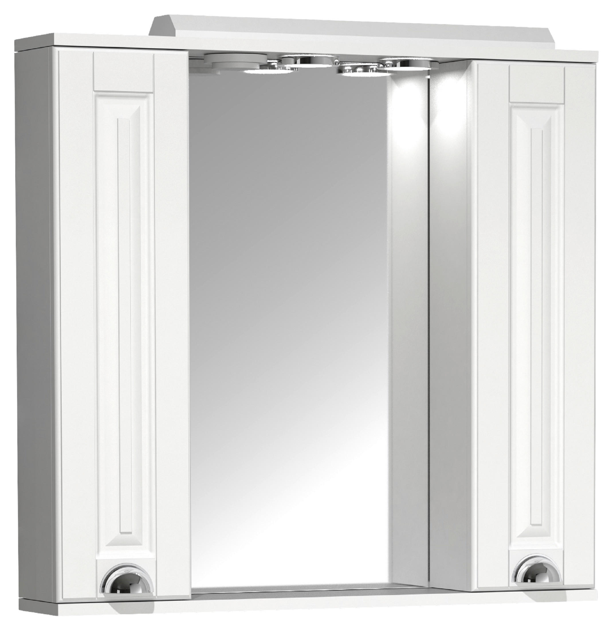 SPIEGELSCHRANK 75/71/14 cm - Weiss/Silberfarben, Modern, Glas/Holzwerkstoff (75/71/14cm) - MID.YOU