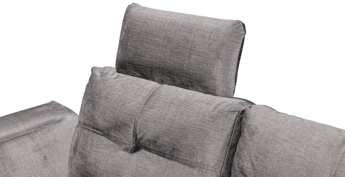 ECKSOFA in Mikrovelours Hellgrau  - Hellgrau/Schwarz, Konventionell, Kunststoff/Textil (275/170cm) - Carryhome