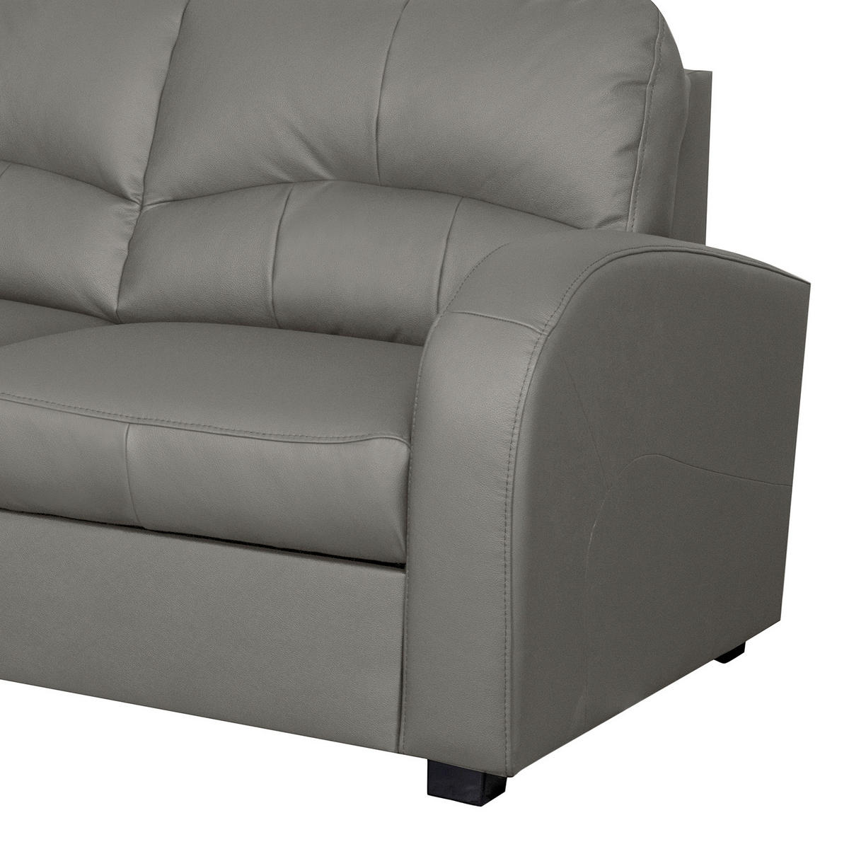 ECKSOFA 168/227 cm TILO in Lederlook Grau Bettkasten  168/227 cm  - Schwarz/Grau, Design, Kunststoff/Textil (168/227cm) - Livetastic