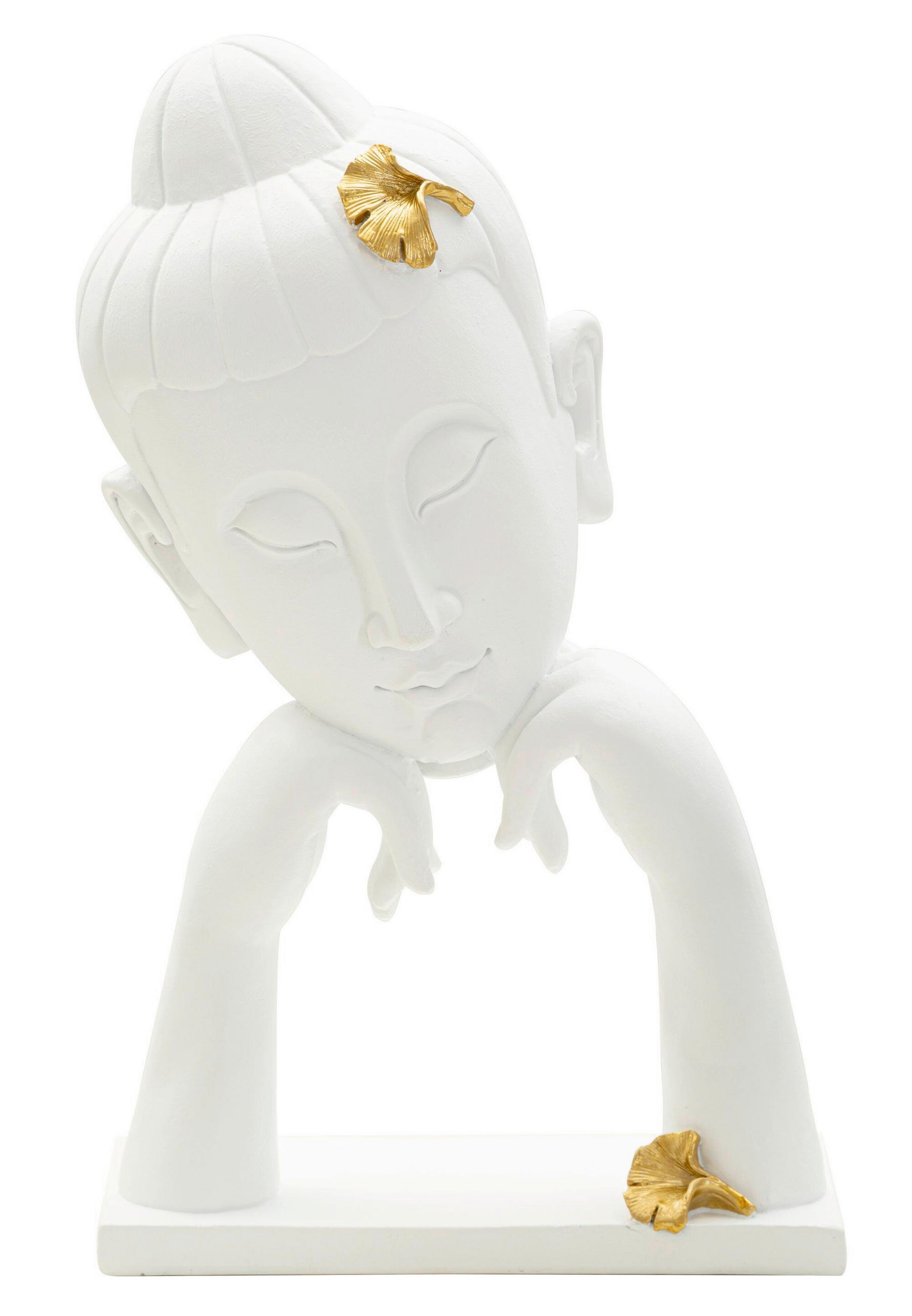Mauro Ferretti Skulptur Weiß, Gold 21.5x36x13 cm