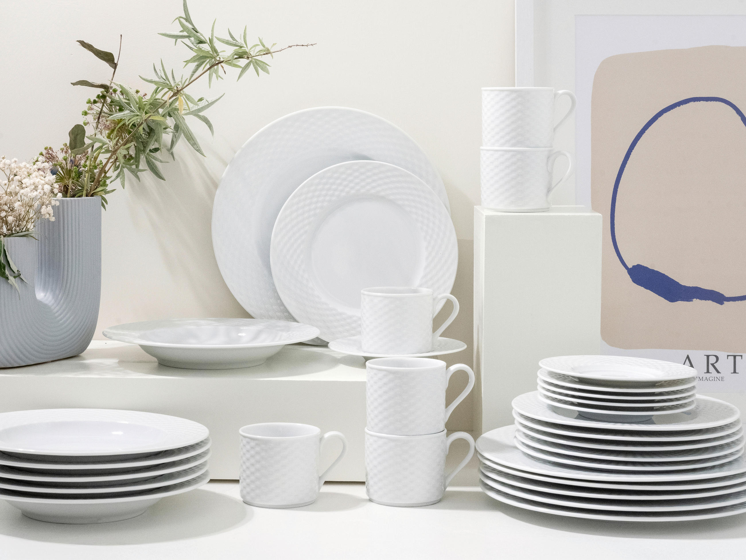 KOMBISERVICE Weiß Polo weiss 30-teilig 6 Personen  - Weiß, Basics, Keramik - Creatable