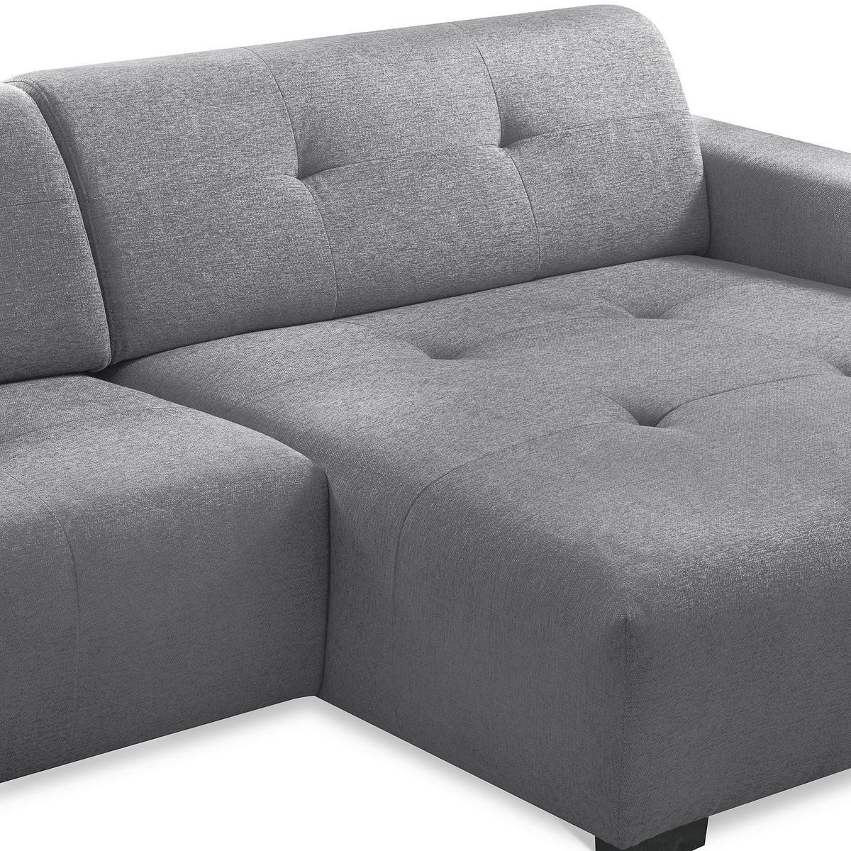 ECKSOFA AUSTIN Grau Flachgewebe Sitztiefenverstellung  - Schwarz/Grau, Design, Kunststoff/Textil (286/169cm) - Livetastic