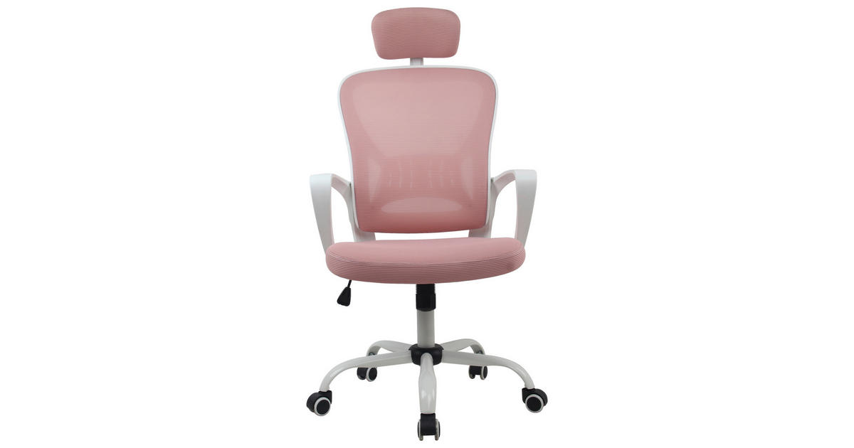 MID.YOU Drehstuhl höhenverstellbar in Pink & Weiß 