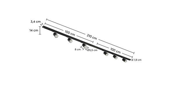 SCHIENENSYSTEM - Chromfarben/Schwarz, Trend, Kunststoff/Metall (210/5,5/14cm) - Novel