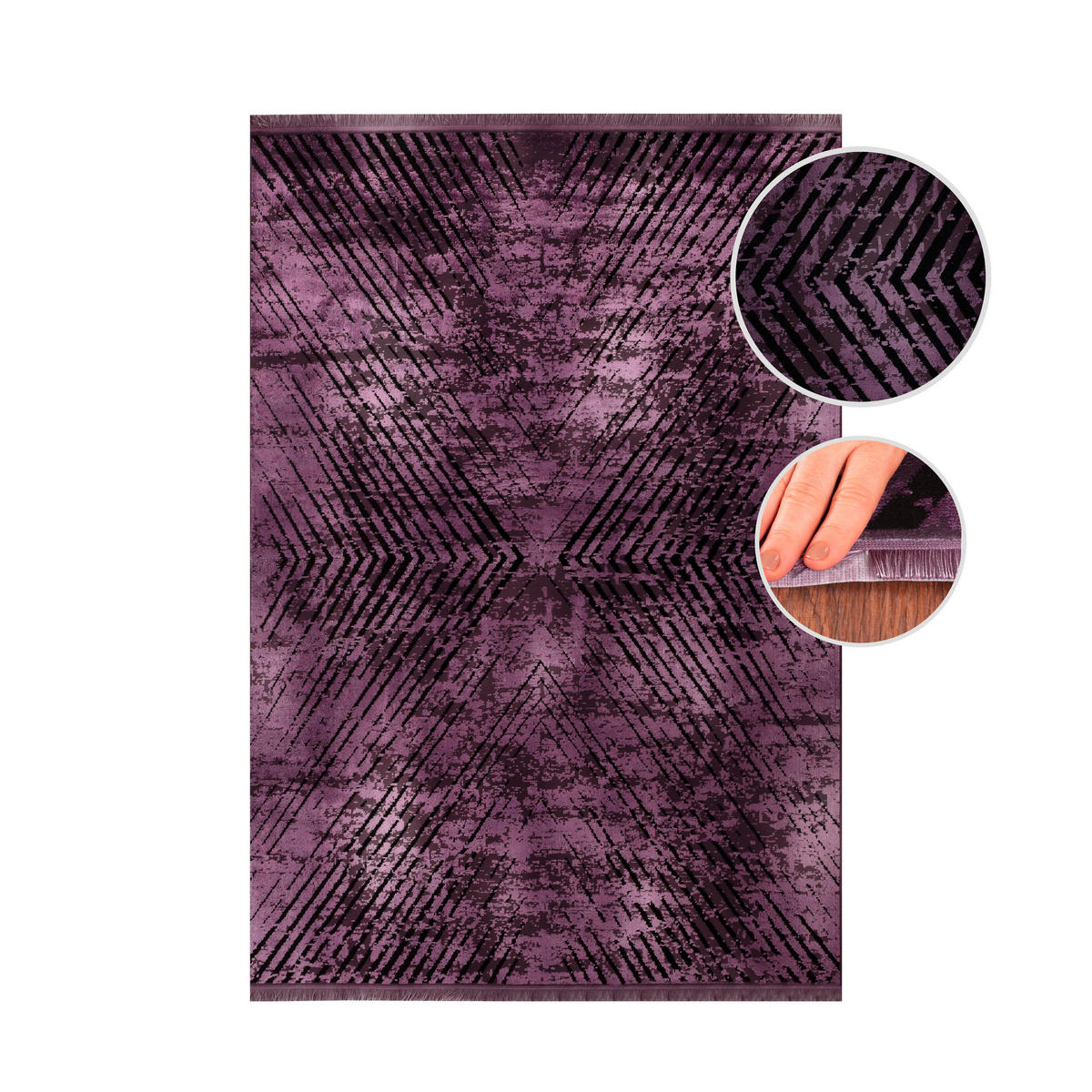 LÄUFER 80/250 cm Elite  - Lila, Design, Textil (80/250cm) - Novel