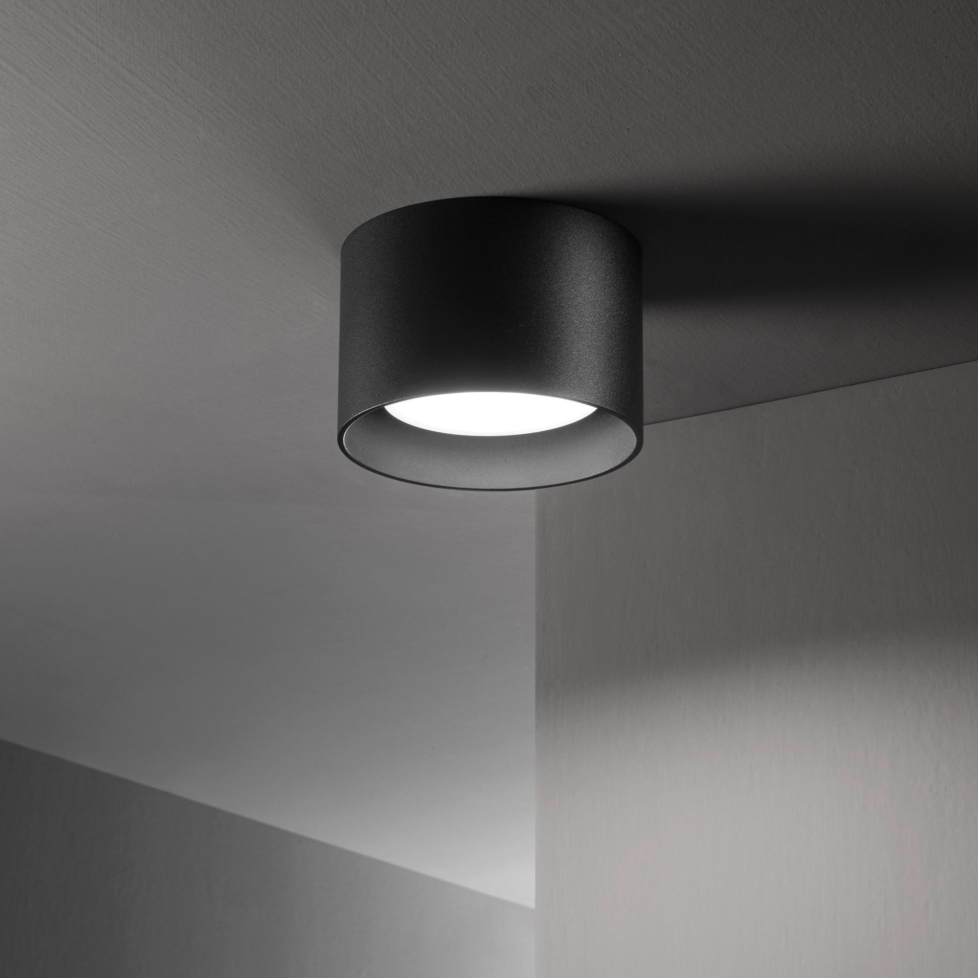 DECKENLEUCHTE  10/6,5 cm    - Schwarz, Basics, Metall (10/6,5cm) - Ideal Lux