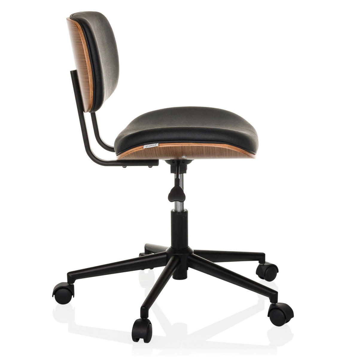 DREHSTUHL Schwarz  - Schwarz, MODERN, Leder/Kunststoff (59/73-83/59cm) - MID.YOU