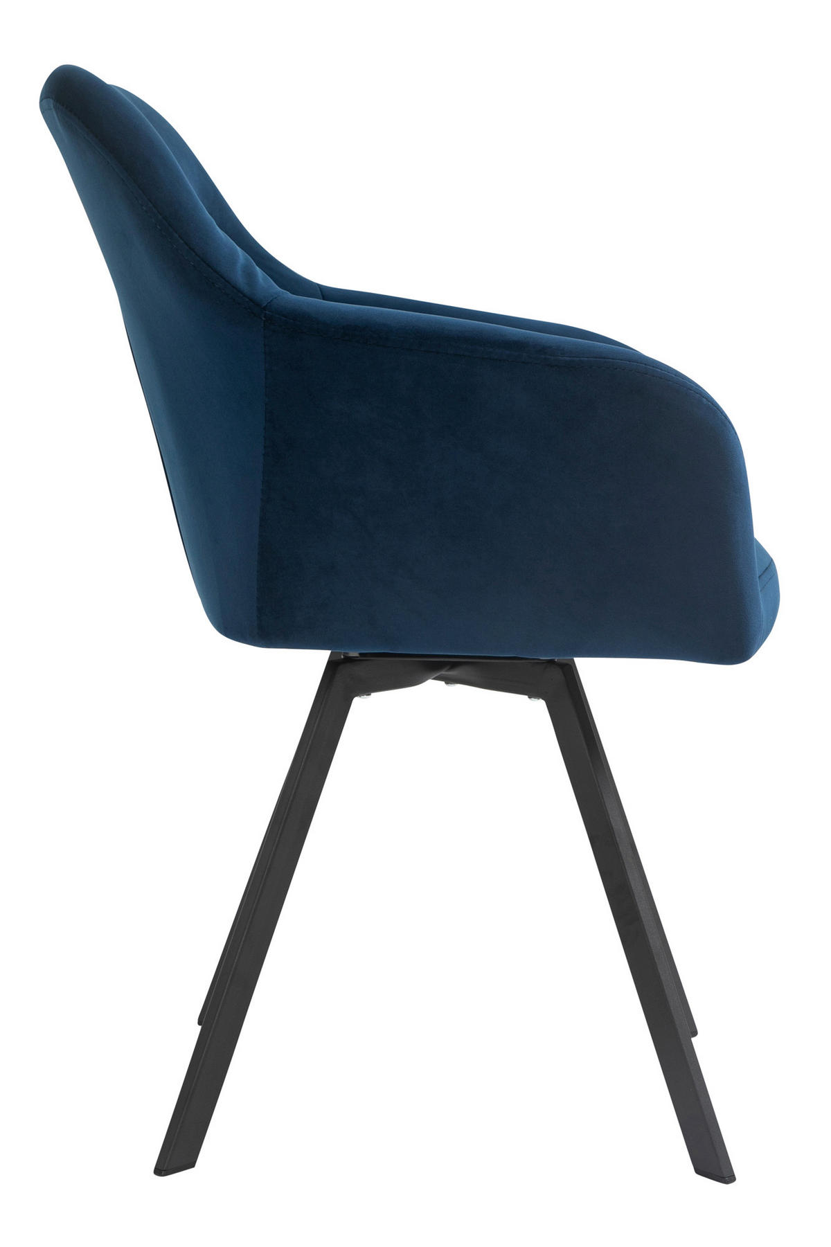 ARMLEHNSTUHL  in Samt  - Blau/Schwarz, MODERN, Textil/Metall (61/85/62cm) - Livetastic
