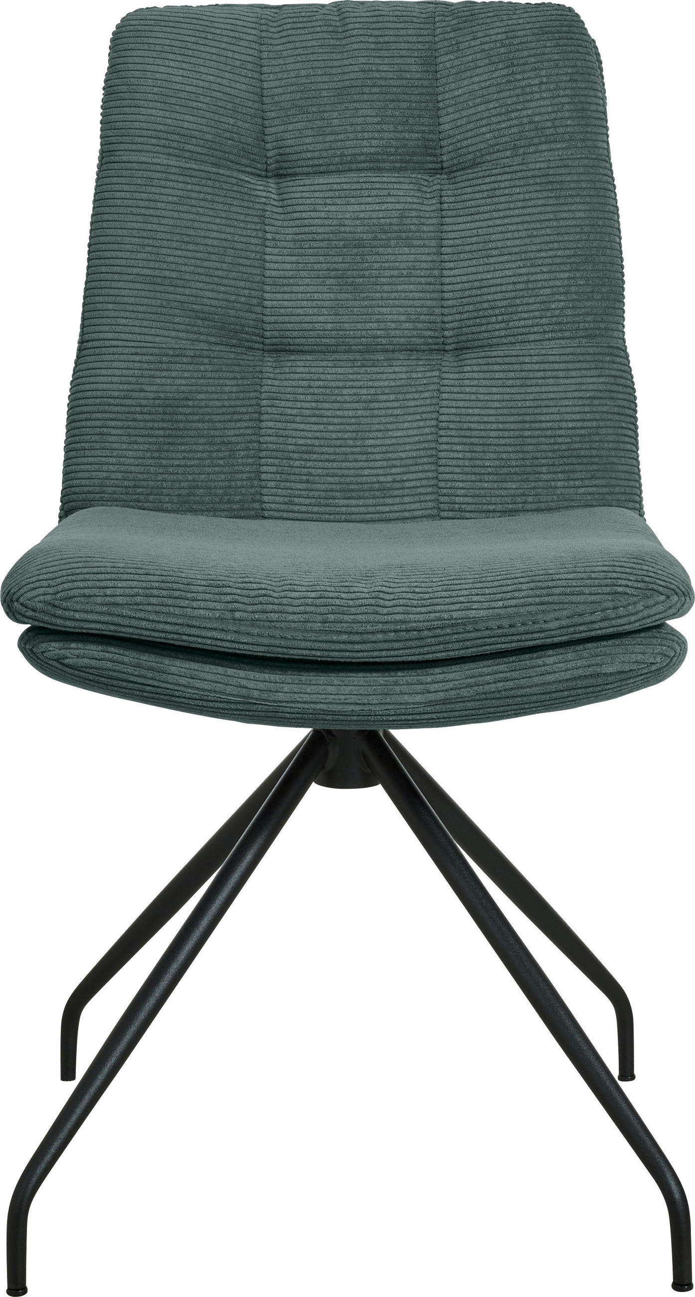 STUHL  in Cord  - Schwarz/Grün, Design, Textil/Metall (49/90/68cm) - Johann Jakob