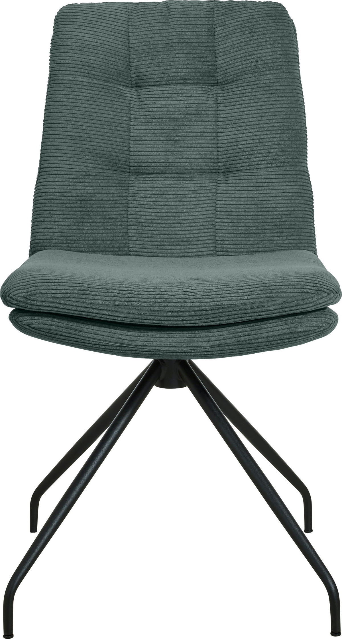 STUHL  in Cord  - Schwarz/Grün, Design, Textil/Metall (49/90/68cm) - Johann Jakob